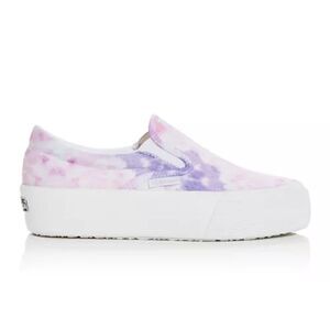 Superga Women's Tie Dye Slip On Platform Sneakers